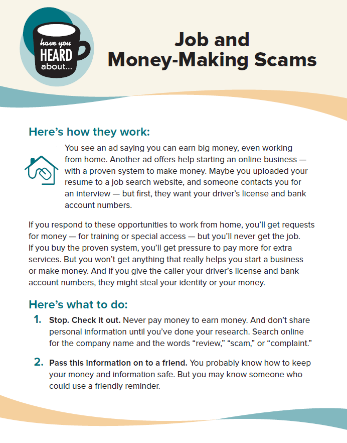 Job and Money Making Scams PDF